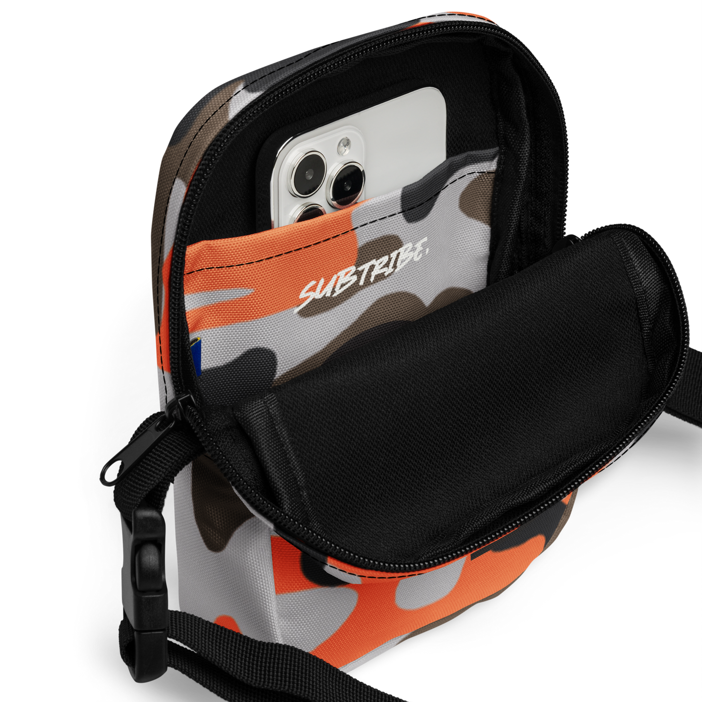 SUB/TRIBE Crossbody Bag - Orange Camo