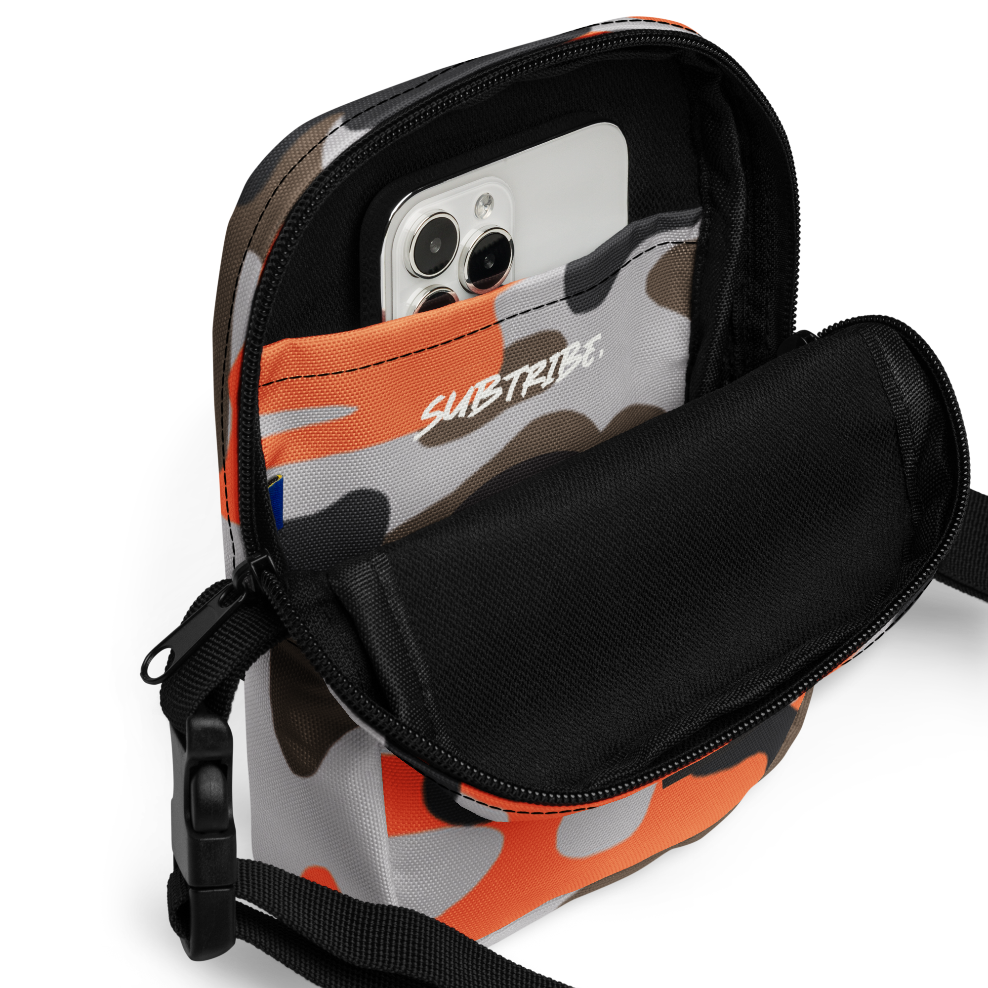 SUB/TRIBE Crossbody Bag - Orange Camo
